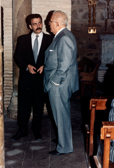 El autor con el coronel José Mas, hijo del creador del poblado obrero.