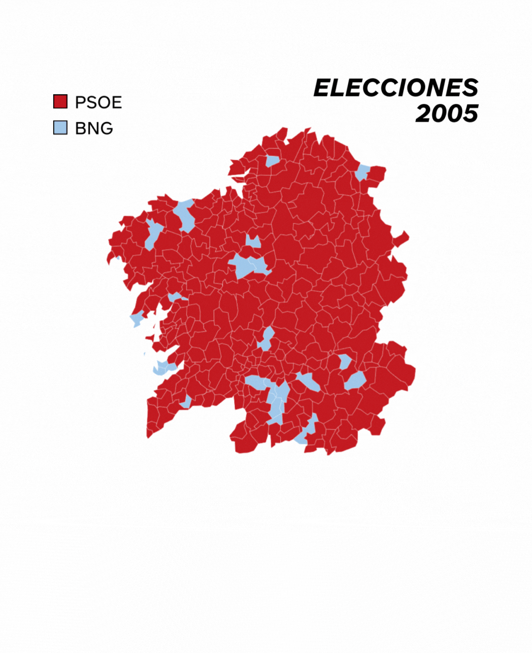 La evolución de la izquierda en las elecciones gallegas