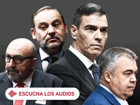 Koldo, Ábalos, Pedro Sánchez y Santos Cerdán