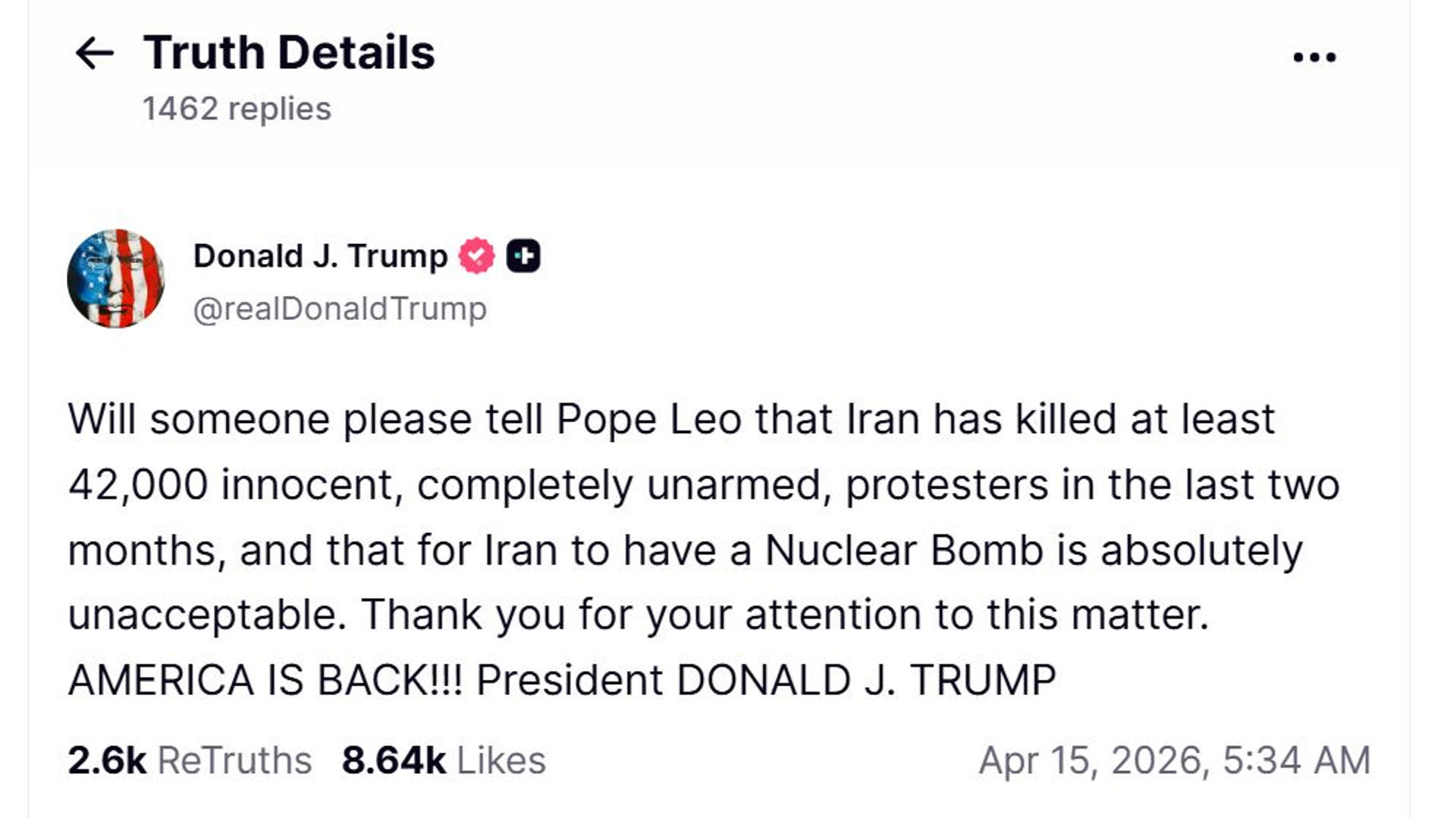 Trump vuelve a criticar al Papa y le pide que condene los miles de ...