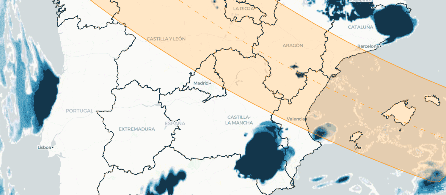 Mapa de las nubes en España el día del eclipse del 12 de agosto de 2026