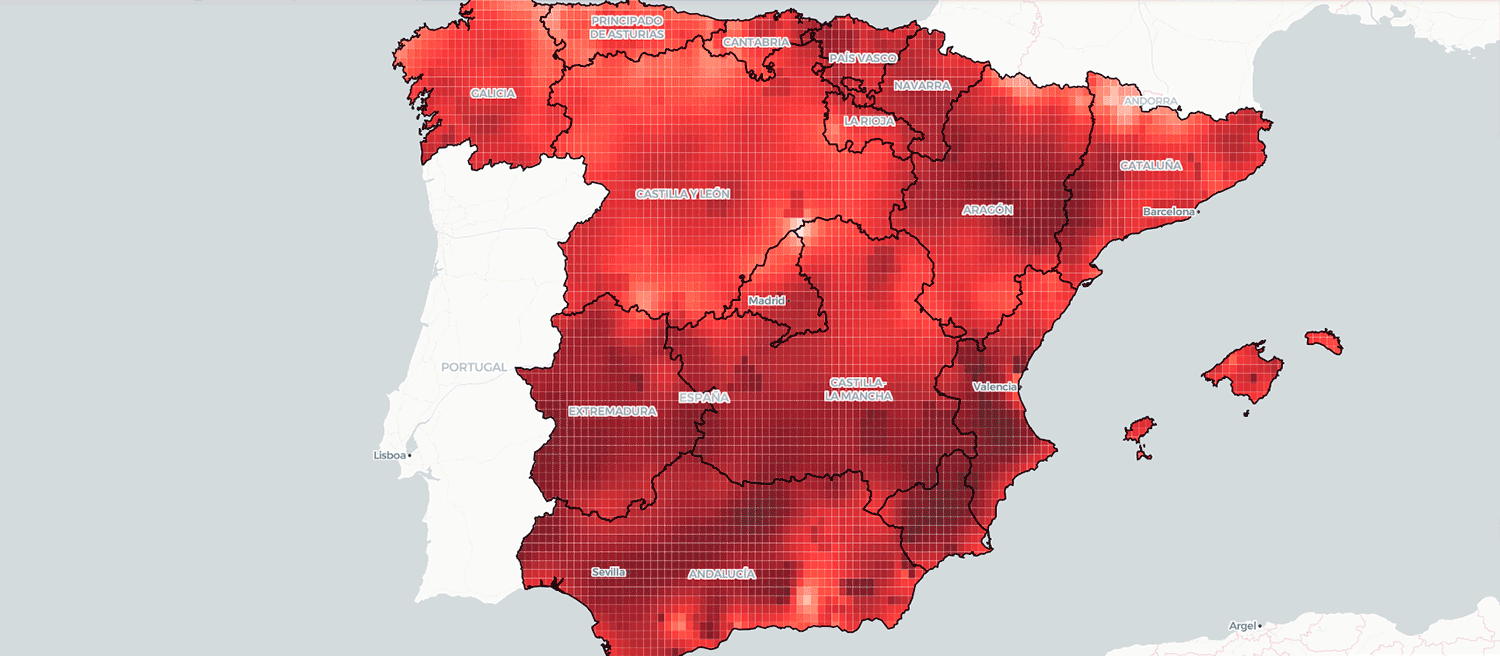 Mapa de temperaturas máximas en España en el verano de 2026