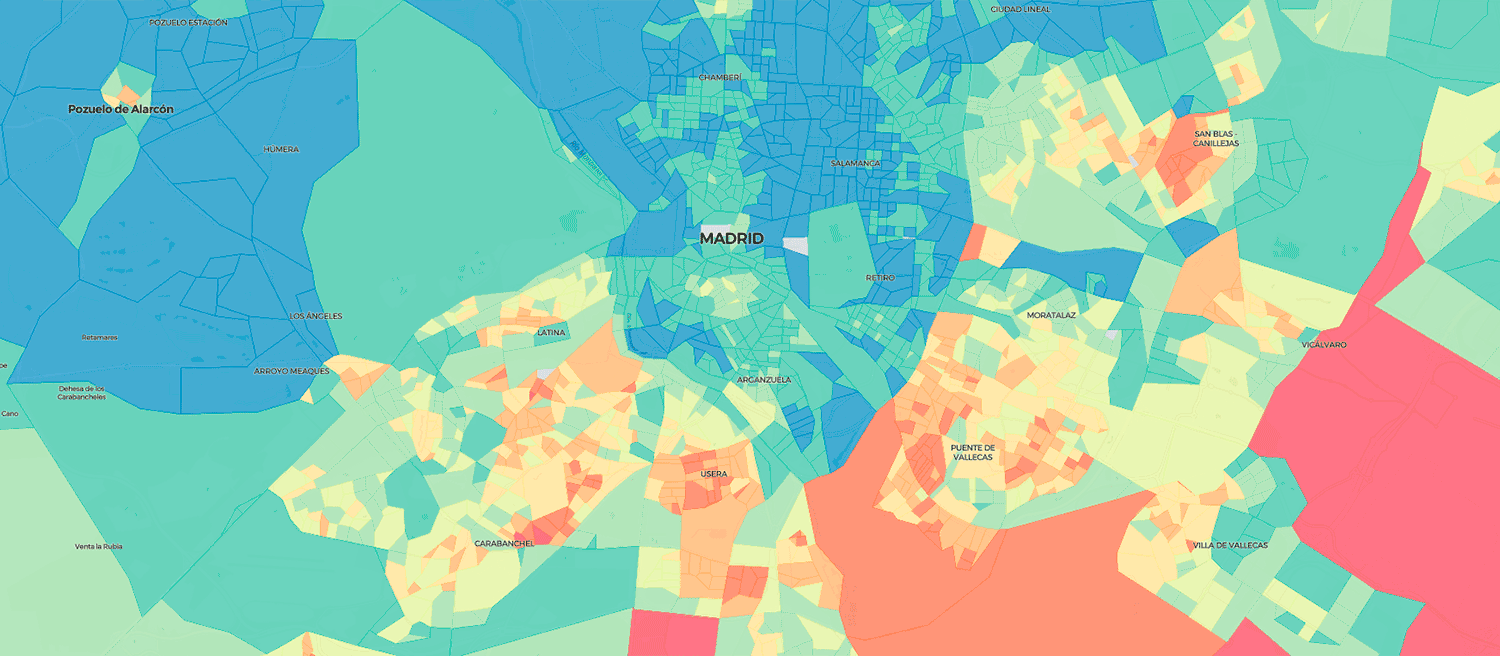 Los barrios más ricos y más pobres de las ciudades y pueblos de España