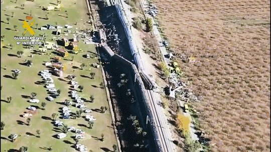 Imágenes aéreas del accidente ferroviario de Toledo